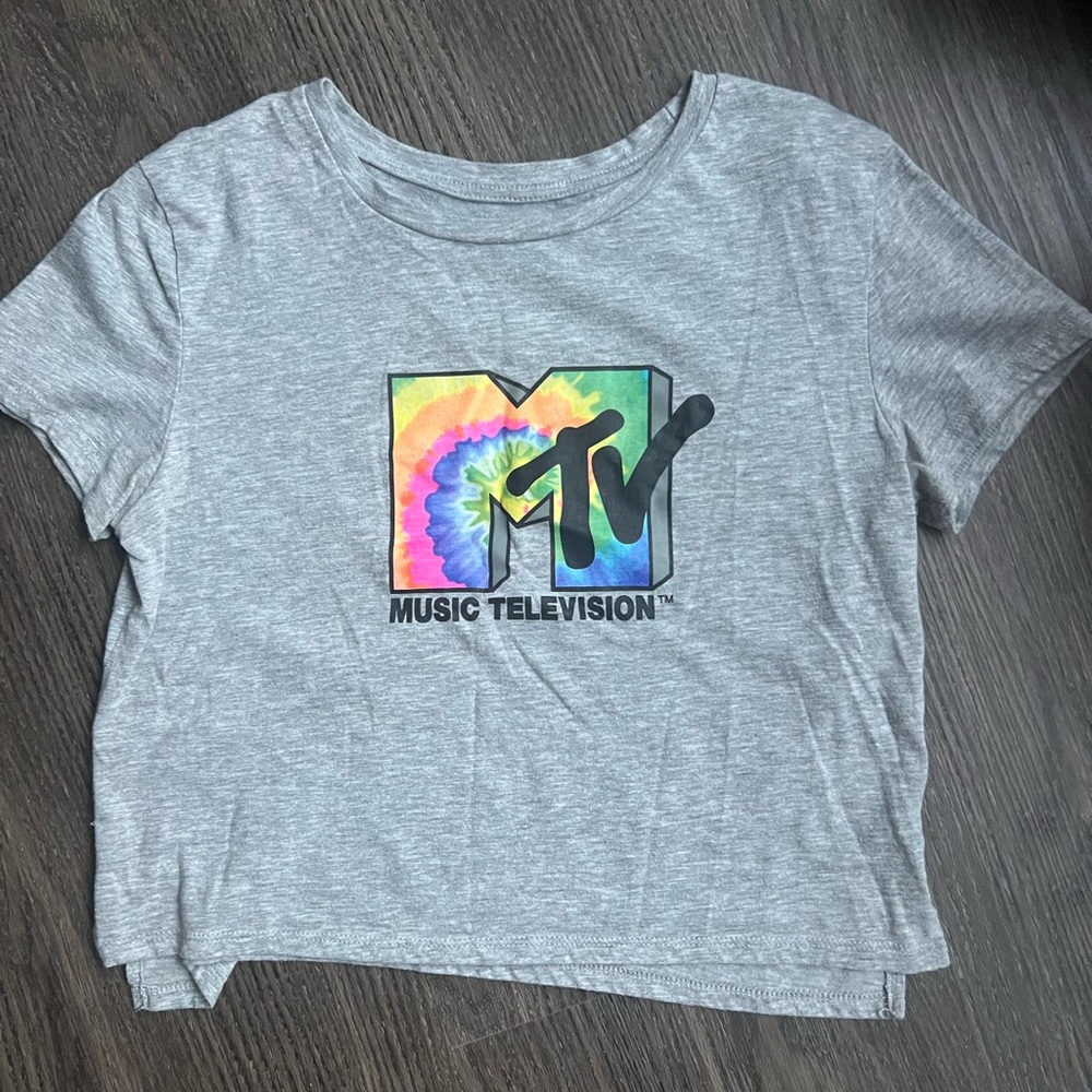 MTV Gray Tie-Dye Logo T-Shirt